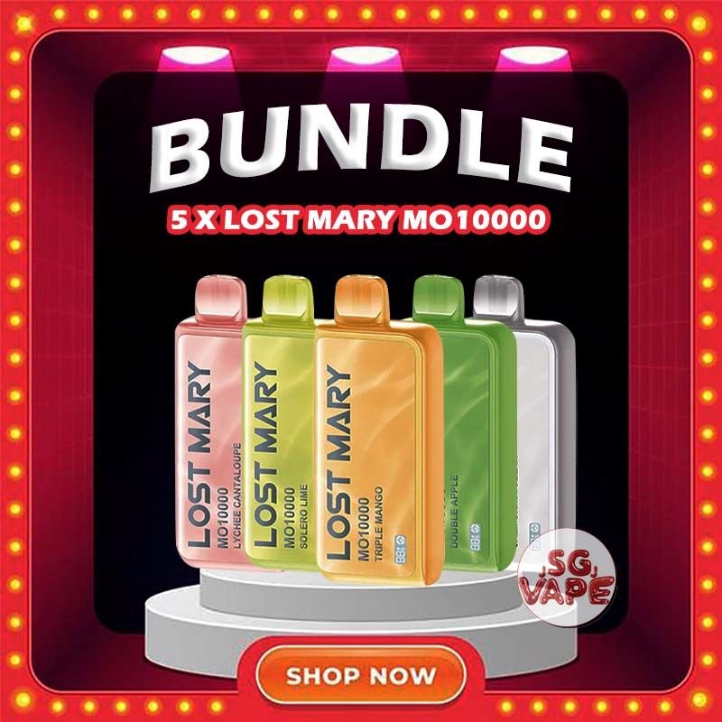 5 X LOST MARY MO10000 DISPOSABLE Package Include : Get 5 pcs X Lost Mary Mo10000 with amazing price! FREE DELIVERY The Lost Mary Mo10000 Puffs Disposable Vape in our Vape Singapore Store Ready Stock , Get it now with us same day delivery ! Are you ready to embark on a vaping journey like never before? Introducing the Lost Mary Mo 10000 Disposable, an extraordinary vaping companion that offers an astounding 10,000 puffs of pure vaping pleasure. Designed within a sleek 18mL device and boasting a nicotine strength of 50mg, this disposable vape is the ultimate choice for those who crave both endurance and intense flavor. Specification: Approx. 10000 Puffs Capacity 20ml E-liquid & Power Display Anti-Dry-Burn Protection Mesh Coil Rechargeable Battery 600mAh Charging Port: Type-C ⚠️LOST MARY MO 10K PUFFS DISPOSABLE LIST⚠️ Triple Mango Mango Orange Pineapple Lychee Cantaloupe Double Apple California Clear Blueberry Banana Bubblegum Peach Plus Ice Strawberry Yakult Rose Grape Solero Lime SG VAPE COD SAME DAY DELIVERY , CASH ON DELIVERY ONLY. ORDER BEFORE 5PM , SAME DAY NIGHT SLOT 20:00 PM – 23:00 PM RECEIVED PARCEL. TAKE BULK ORDER /MORE ORDER PLS CONTACT US : SGVAPEJJ VIEW OUR DAILY NEWS INFORMATION VAPE : SGVAPEJJ