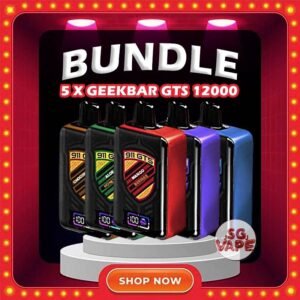 5 X GEEKBAR 911 GTS 12K / 12000 PUFFS DISPOSABLE - SG VAPE JJ Get 5 pcs X GEEKBAR 911 GTS 12K / 12000 DISPOSABLE with amazing price! FREE DELIVERY This GEEKBAR GTS 911 12k / 12000 disposable pod boasts a cutting-edge design, featuring a smart screen indicator that displays both battery and e-liquid balance percentages. With this user-friendly innovation, you're always in control of your vaping session. Discover out signature Aloe Honeydew flavor, alongside popular options like GEEKBAR 12000 ChocoMocha , Grape Honeydew , Grape Lychee , Mango Berries , Mango Pineapple , and Peanut Butter . For those craving extra sweetness, you can also enjoy Strawberry Lime or Watermelon Kiwi Guava flavors. Specifition : Puffs : 12,000 Battery Capacity : Type-C Rechargeable Nicotine Strength : 5% Charging Time : Roughly 10 min - 15 min ⚠️GEEKBAR GTS 911 12000 FLAVOUR LINE UP⚠️ Aloe Honeydew ChocoMocha Grape Honeydew Grape Lychee Mango Berries Mango Pineapple Peanut Butter Strawberry Lime Vanilla Cream Puffs Watermelon Kiwi Guava SG VAPE COD SAME DAY DELIVERY , CASH ON DELIVERY ONLY. ORDER BEFORE 5PM , SAME DAY NIGHT SLOT 20:00PM – 23:00PM RECEIVED PARCEL. TAKE BULK ORDER /MORE ORDER PLS CONTACT US : SGVAPEJJ VIEW OUR DAILY NEWS INFORMATION VAPE : SGVAPEJJ